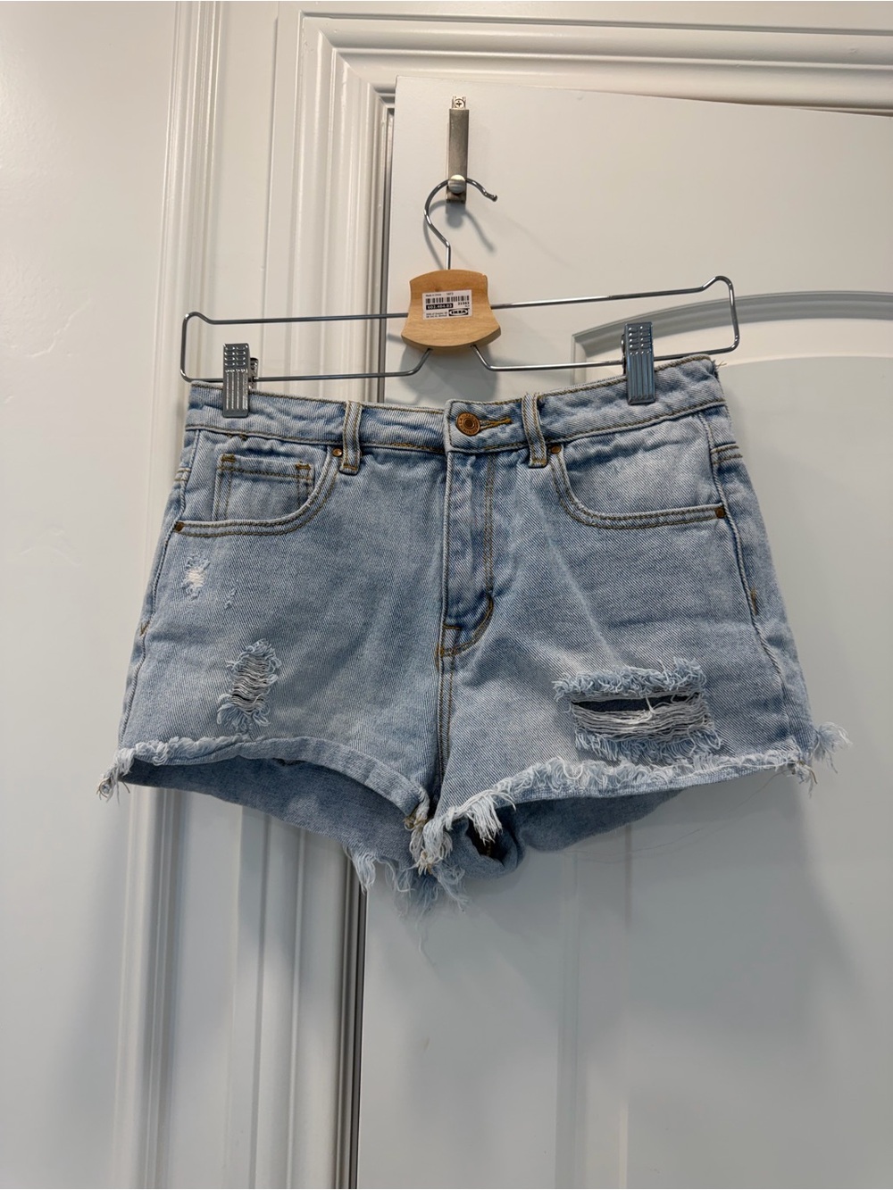 PacSun Light Blue Distressed Denim Shorts